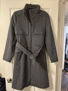 Karl Lagerfeld Women’s Coat. Grey Wool Blend With Belt. Size Medium - Picture 1 of 6