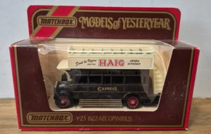 Y 23 1922 AEC Omnibus Models of Yesteryear Matchbox HAIG J Box - Bild 1 von 2