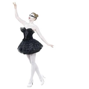 Adult's Women Gothic Black Swan Sparkly Masquerade Fancy Dress Costume - Picture 1 of 6