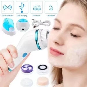 4in1 Face Cleaner Waterproof Electric rechargable Facial Skin Cleansing brush AU - Picture 1 of 14