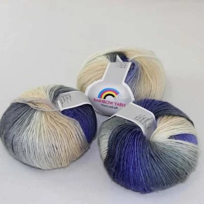 Hot 3Balls*50g Soft Cashmere Wool Rainbow Wrap Shawl DIY Hand Knitwear Yarn 15 - Image 1 of 4