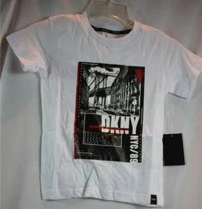 NWT DKNY Boys Short Sleeve White T-shirt Sz 5   - Picture 1 of 6