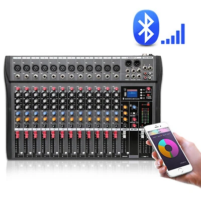 8/12/16 Channel Mixing Console Sound Pro USB Bluetooth Live Studio Audio Mixer - Image 1 of 4