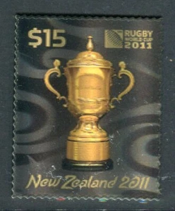 2011 New Zealand - Webb Ellis Cup MUH $15 Rugby 3D Stamp - Picture 1 of 1