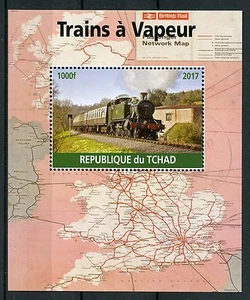 Chad 2017 CTO Rail Stamps Steam Trains Engines Railways 1v M/S - Picture 1 of 1