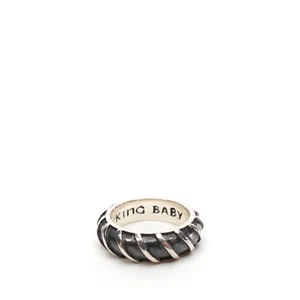 King Baby Studio Rebar Silver Black Ring Fine Silver .925 Size 10 - Picture 1 of 6