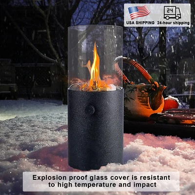 DOMINOX Smokeless Fire Pits Propane Gas Tabletop Stove Fire Pit Outdoor Camping Portable