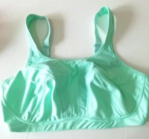 M&S Size 38D Light Jade Mint Blue Sports Bra Baby Blue Gym Exercise Sportswear - Picture 1 of 7
