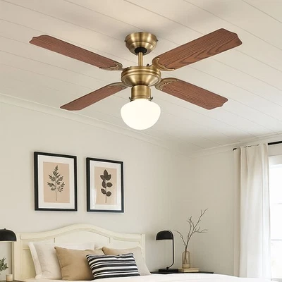 Ventilatore da Soffitto Lampada LED Vor-Rücklauf Interruttore Pale Reversibile - Immagine 1 di 4