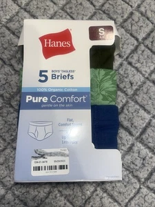 Hanes Boys Tagless Briefs 4 Pair Size Small 6-8 100% Organic Cotton Underwear - Picture 1 of 5