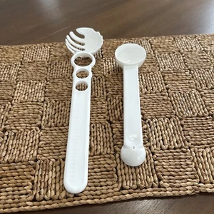 KAMENSTEIN Spaghetti Fork Scoop Spoon Pasta - Measurer White Plastic - 11.5" - Picture 1 of 10