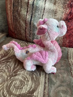Webkinz Pink Whimsy Dragon 8" Shimmer Plush #HM156 Ganz No code - Image 1 of 2