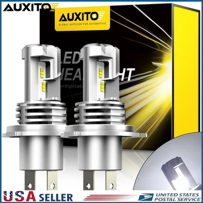 Pair 9003/H4 LED Headlight Bulbs Conversion Kit High&Low Beam 6500K Bright White - Image 1 of 4