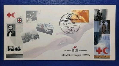 Lebanon 2001 FDC First Day Cover Sc# 548 Red Cross / Red Crescent / Saida Cancel - Image 1 of 4
