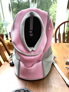 NWOT YUDODO DOG CARRIER FRONT OR BACK PACK BREATHABLE STURDY LT. PINK LARGE - Picture 1 of 11