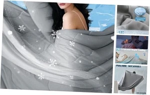 Cooling Comforter Cooling Blanket Queen Size, Cooling Duvet Full/Queen Grey - Picture 1 of 8