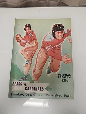 October 6 1946 Chicago Cardinals vs Bears NFL Program - Bears ‘46 NFL Champions - Image 1 of 4