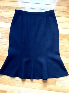 Platine Made in France Straight Godet Skirt size 44 US SZ 10-12 100% Wool Career - Picture 1 of 8