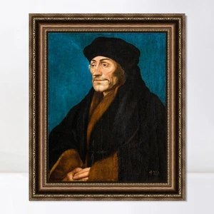 Framed Art Print Portrait of Erasmus of Rotterdam by Hans Holbein the Younger - Picture 1 of 11