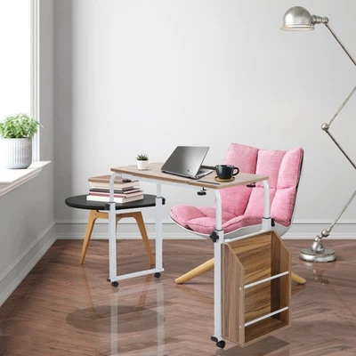 Verstellbarer Laptopwagen Mobiler Computertisch Schreibtisch Auf Rollen - Bild 1 von 4