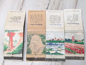 (4) Vintage Matchbook Covers American Scene Shurfine Foods Georgia Wisconsin - Picture 1 of 7