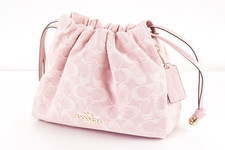 COACH Faye Drawstring Bag Signature Denim Light Pink CFD03 IMNH1 Meke Offer