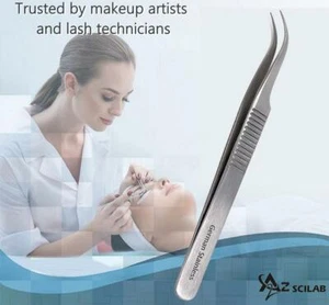 Eyelash Extension Tweezers Straight & Curved Stainless Steel Beauty Care Tools - Picture 1 of 43