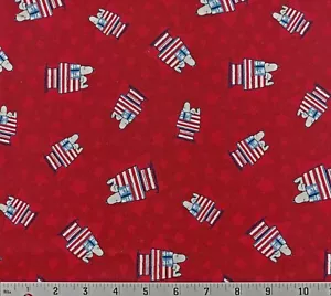 Snoopy House Peanuts Patriotic Cotton Fabric Springs Creative - Picture 1 of 2