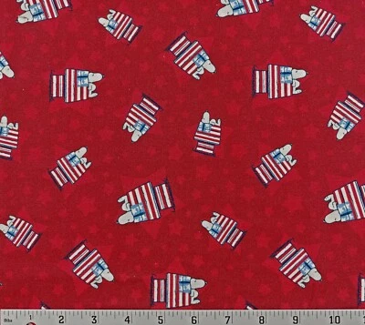 Snoopy House Peanuts Patriotic Cotton Fabric Springs Creative - Image 1 of 2