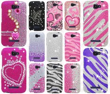 Alcatel OneTouch Pop Icon Crystal Diamond BLING Hard Case Phone Cover Accessory