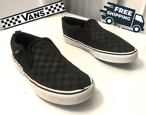 Vans Off The Wall Checkerboard Black on Black Slip On Size 5 Youth 6.5 Women