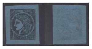 ARGENTINIEN CORRIENTES 1856 CERES Sc 1 GJ 1 Type 8 DARK BLACK IMPRESSN UNBENUTZT CV $330 - Bild 1 von 1