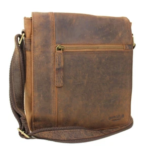Leder Vintage Tasche Schultertasche Umhängetasche Überschlagtasche Bag Braun - Bild 1 von 5