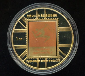 OLYMPIADE LONDON 2012 VERGOLDET 1 OZ. RUND (S556) - Bild 1 von 2