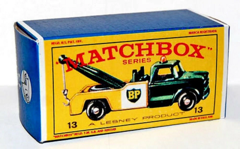 Matchbox Lesney No 13  DODGE WRECK TRUCK  GREEN CAB Empty Repro E Box* - Image 1 of 1
