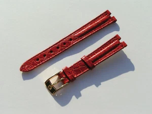 Correa de cuero Zenith roja roja 13 mm 13/10 con hebilla 60/90 NOS I402 - Imagen 1 de 6