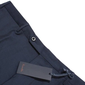 Zanella NWT Dress Pants Size 38 US Parker In Subtle Blue Plaid 100% Wool - Picture 1 of 12