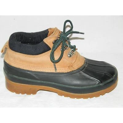 Lands End Hombres 7 Mujeres 9 Botas Tostadas Azul Marino Pato Aislante Foto 1 de 4