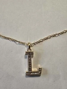 NWT! FOREVER 21 Gold Necklace Initial "L" 16" - Picture 1 of 2