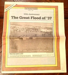 RARE EVANSVILLE COURIER SPECIAL EDITION 50 YEAR ANNIVERSARY GREAT FLOOD OF 1937 - Picture 1 of 4