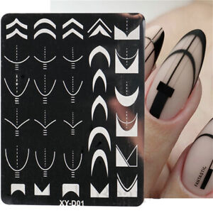 6Styles Nail Art Stamping Plates Black Geometric Images DIY Nails Template Tool