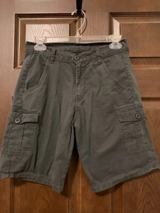 Ring of Fire Boy's Cargo Shorts Size 14 Gray School Shorts Flat Front - Picture 1 of 3