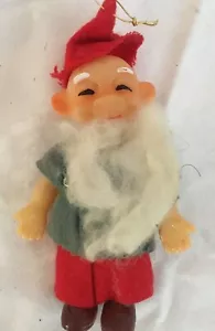 Elfo Pixie Gnomo Navidad Plástico Paño Barba Suave 5" Adorno Japón De Colección - Imagen 1 de 12