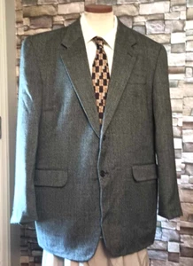 Alan Flusser Gray Cashmere Blend Two Button Mens Sport Coat Size 44R - Picture 1 of 6