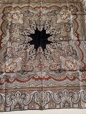 Glentex 100% Silk Scarf Hand Rolled Paisley Print Square Elegant Japan VTG NEW! - Image 1 of 4