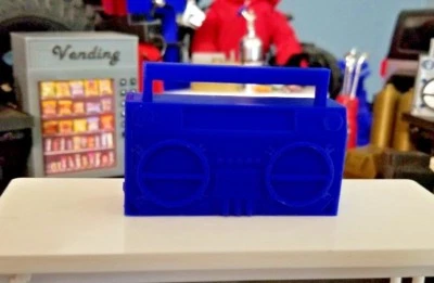 RC 1/10 Scale Blue Boombox Radio Boom Box Stereo Rock Crawler Truck Accessory - Image 1 of 4
