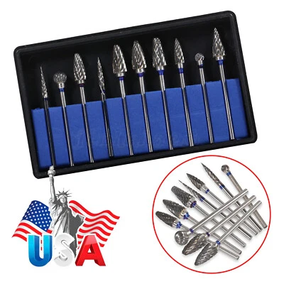 10 Pcs Tungsten Carbide HP Dental Acrylic Bur Drill Coarse Cutter 2.35mm Shank - Image 1 of 4