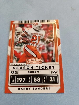 barry sanders 2020 PANINI  CONTENDERS  DRAFT PICKS  #9 OSU/LIONS HOF - Image 1 of 2