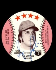 Greg Luzinski Signed 1977 Dairy Isle Disc Philadelphia Phillies Autograph