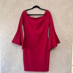 Lulus Kleid XL Burgund Schulterfrei Bodycon Glockenärmel USA Cocktail Party - Bild 1 von 12
